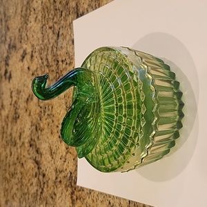 Vintage green swan candy dish